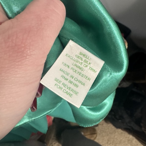 Lilly Pulitzer Jillie Strapless Dress in Teal with Cream/Gold Applique Size 4/6 - Picture 6 of 6